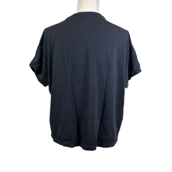 Adidas Core Logo Linear Women's Graphic Tee Short Fit Size Large Black - Picture 3 of 8